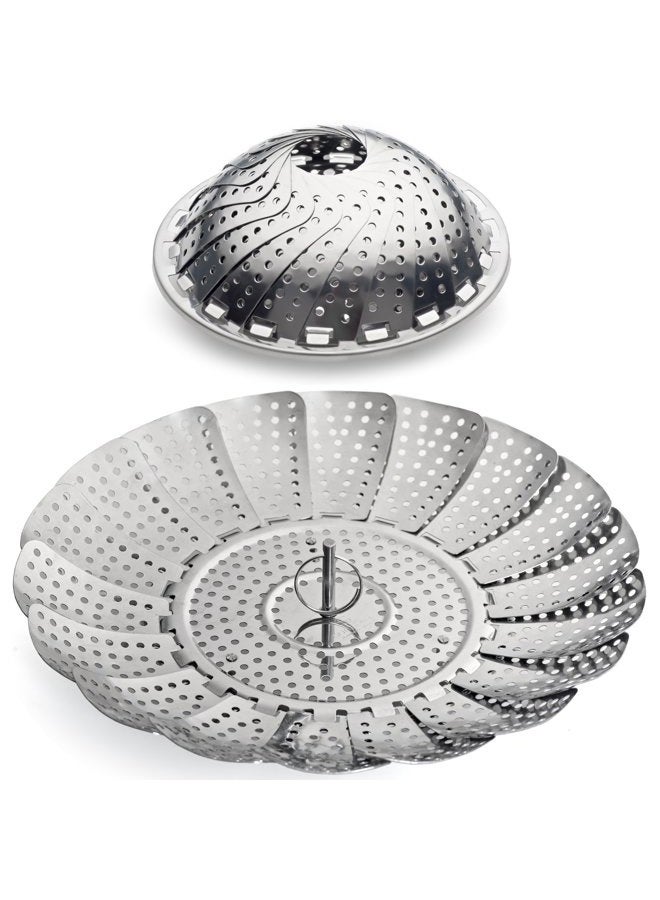 Sunsella Vegetable Steamer - 5.3" to 9.3" - 100% Stainless Steel - Image 1