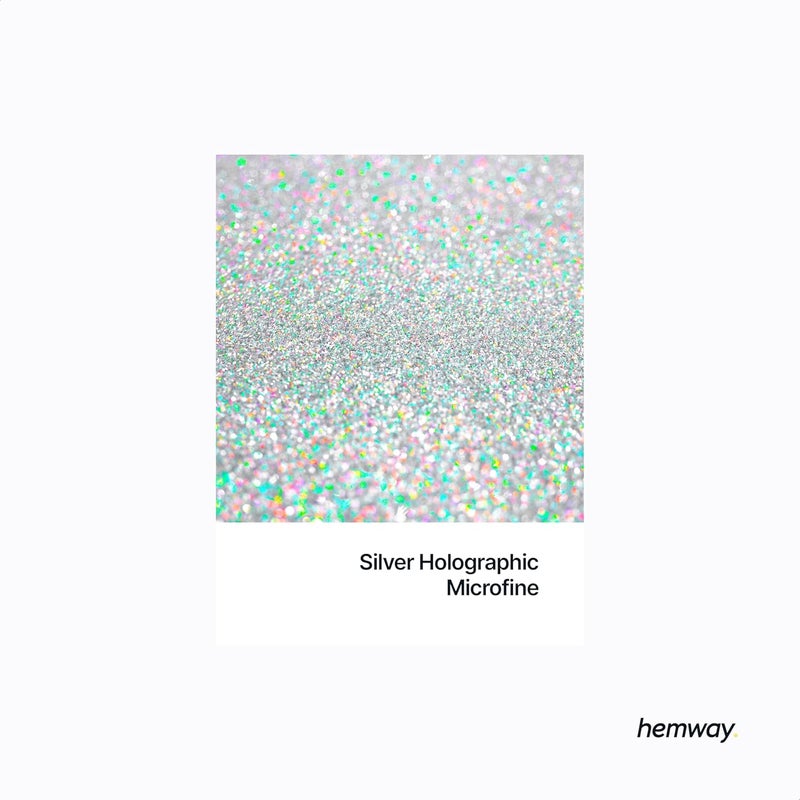 هيمواي حبيبات معدنية لامعة من Hemway Automotive، نوع MICROFINE، بحجم 1/256" (0.004")، سمك 0.1 مم، وزن 100 ميكرون، للاستخدام مع أنواع الطلاء بالرش للسيارات والدراجات والمركبات التجارية والشاحنات (بلون فضي هولوغرافي). - Image 2