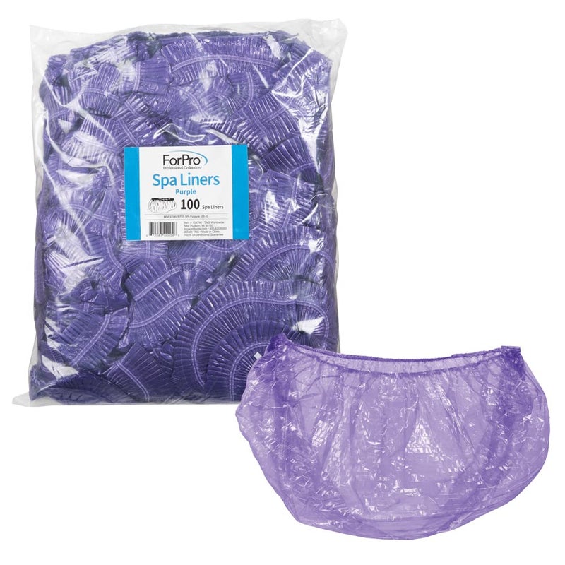 ForPro Professional Collection Spa Liners, Fit All Pedicure Spas, Disposable Pedicure Liners, Purple, 100-Count - Image 2