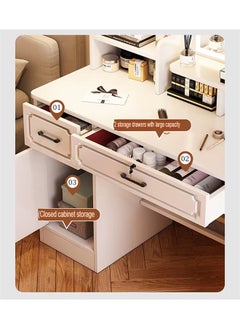 keke Multifunctional Makeup Vanity Dressing Table with LED Mirror and Chair 80 CM  - Image 5