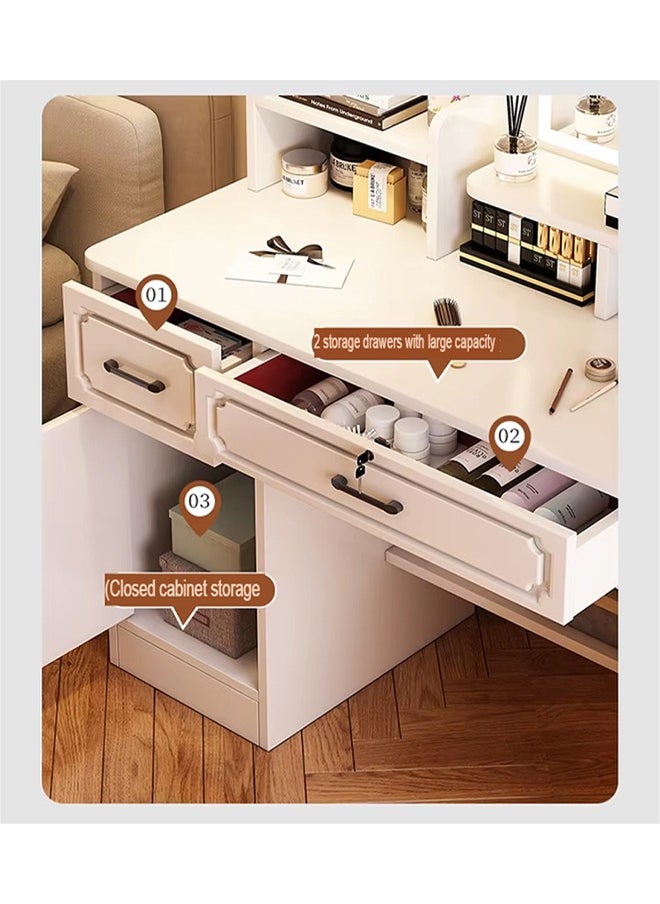 keke Multifunctional Makeup Vanity Dressing Table with LED Mirror and Chair 80 CM  - Image 5