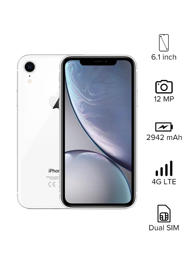 ابل  آيفون XR مع فيس تايم باللون الأبيض سعة 128 جيجابايت وشبكة 4G LTE - النسخة الدولية - Image 1
