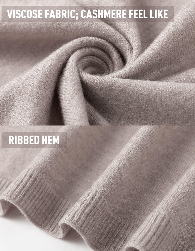 PULI Women's Versatile Knitted Shawls Scarf Poncho Sweater with Buttons Lightweight Spring Summer Fall Wraps oatmeal - Image 5