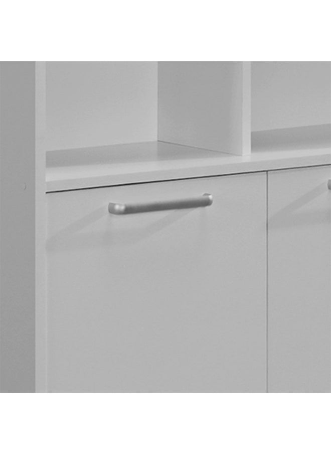 DANUBE HOME Supreme 2 Door Book Case With Open Shelves Bookshelf Modern Storage Cabinet Stylish Bookcase For Living Room Bedroom Home office White  - Image 3