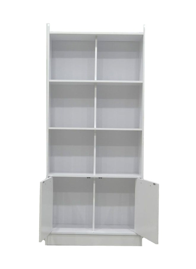 DANUBE HOME Supreme 2 Door Book Case With Open Shelves Bookshelf Modern Storage Cabinet Stylish Bookcase For Living Room Bedroom Home office White  - Image 4