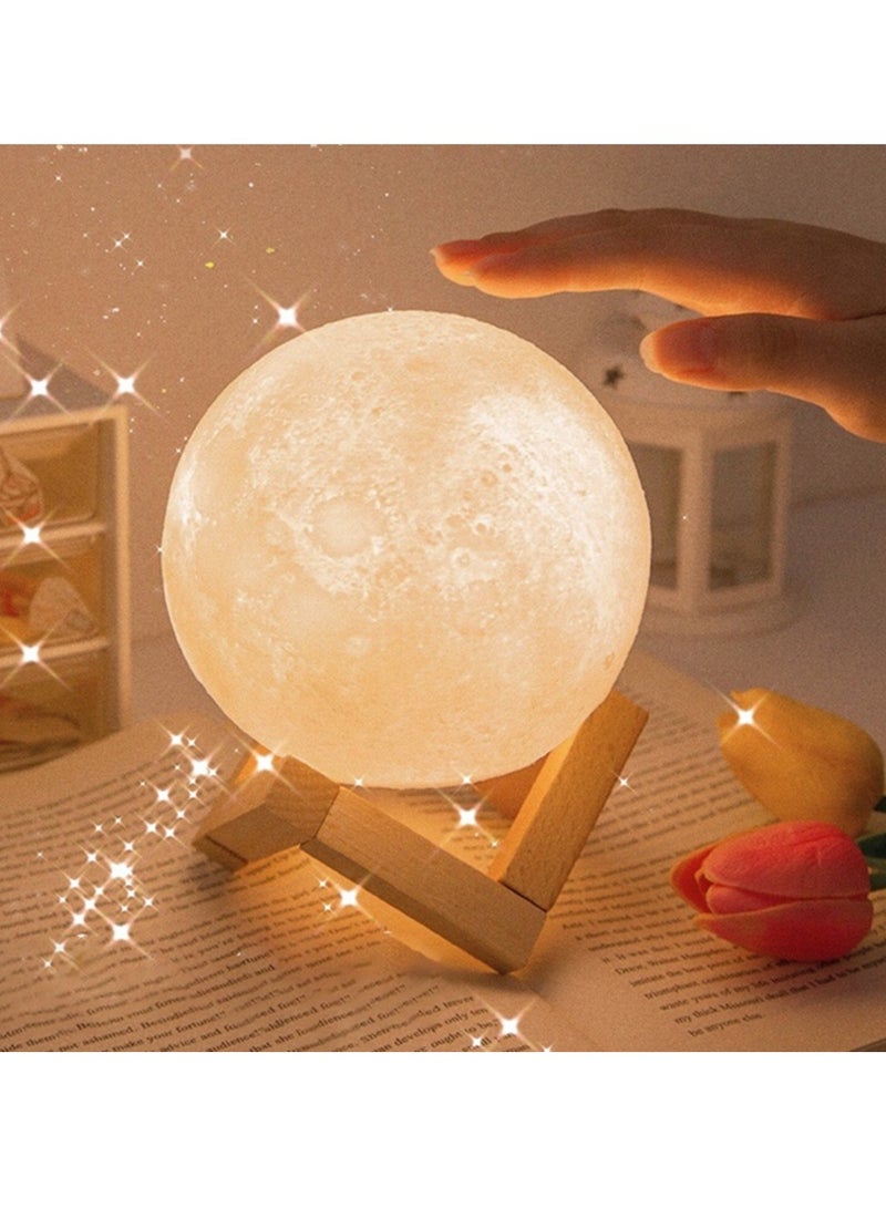 3D Print Moon Lamp Switch Night Light Study Lamp Bedroom Led Bed Lamp Desk Lamp - Image 2
