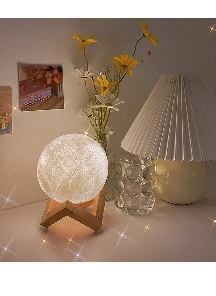 3D Print Moon Lamp Switch Night Light Study Lamp Bedroom Led Bed Lamp Desk Lamp - Image 3