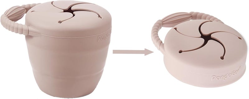 PandaEar Silicone Baby Feeding Set  9PCS Baby Led Weaning Supplies Self Feeding Utensils  Divided Suction Plate Bowl Bibs Sippy Cup with Baby Snack Container Spoons Forks Pink - Image 4