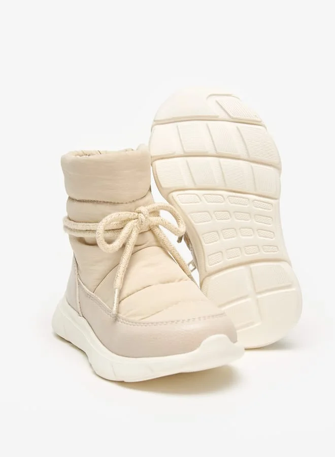 Barefeet Stitch Detail Lightweight Boots with Drawstring Closure
