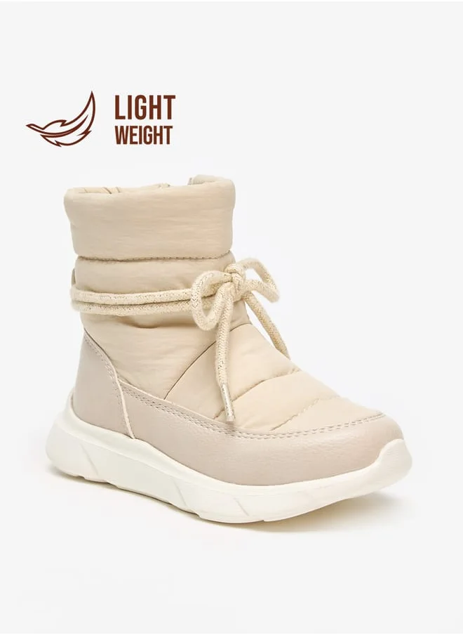 Barefeet Stitch Detail Lightweight Boots with Drawstring Closure