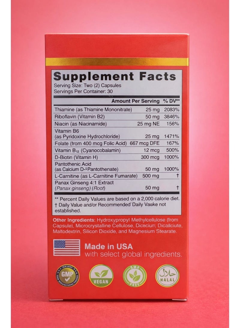 Natural Fervor Megaton Energy Boost with Ginseng & B- vitamins - Image 3
