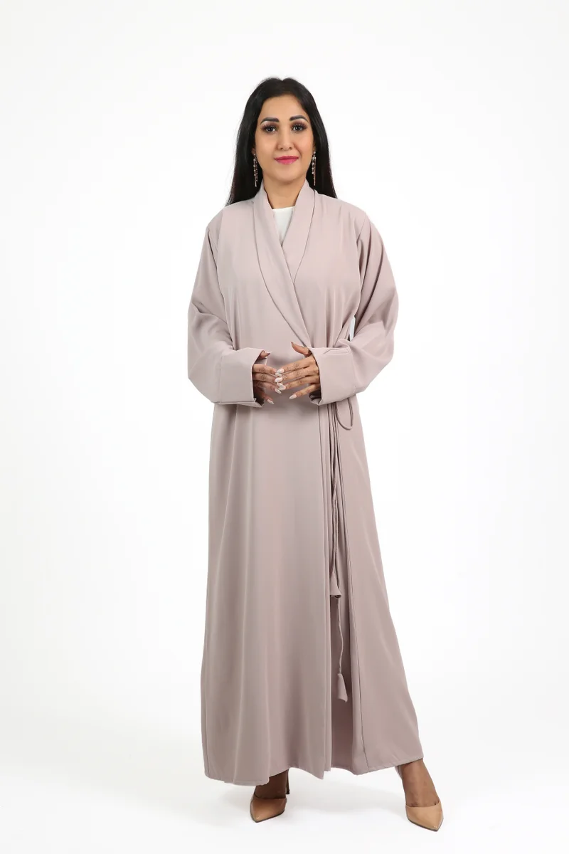 نيكياس عباية أنيقة بياقة بعقدة