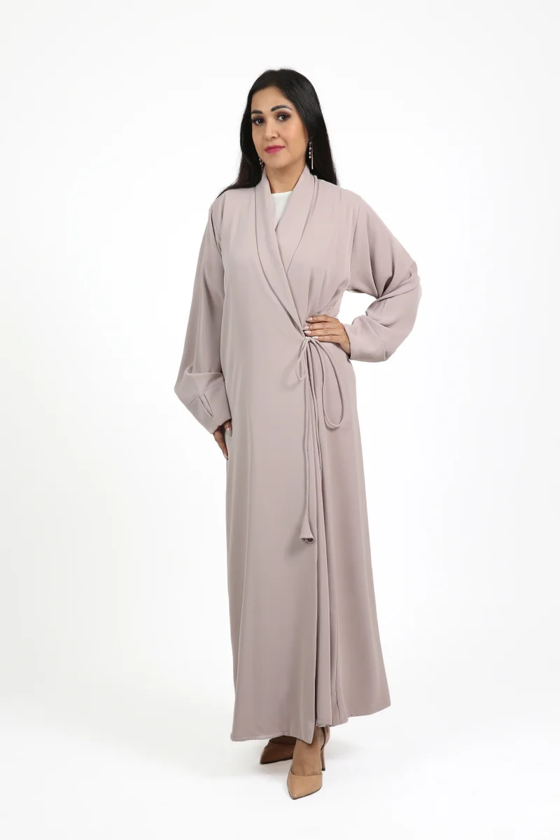 Nikias Elegant Collar Abaya With knot