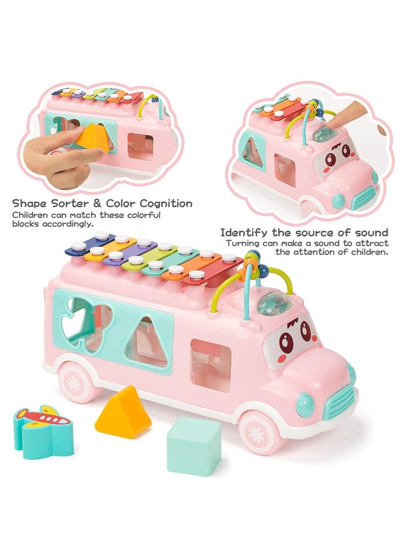 HUANGER Baby Toy 12-18 Months,Bus Xylophone for Kids Toy, Baby Toys for 1 Year Old Boys and Girls with Building Blocks, Musical Toys for Toddlers 1-3, Early Educational Toys for Festival  - Image 3