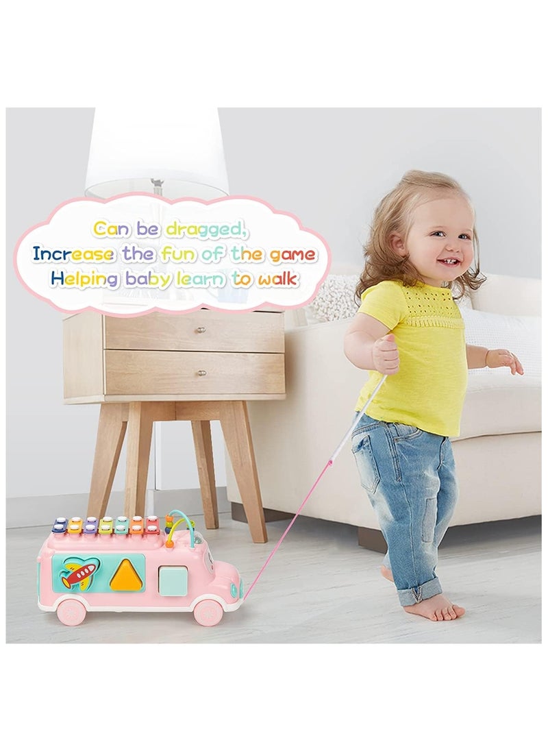 HUANGER Baby Toy 12-18 Months,Bus Xylophone for Kids Toy, Baby Toys for 1 Year Old Boys and Girls with Building Blocks, Musical Toys for Toddlers 1-3, Early Educational Toys for Festival  - Image 4