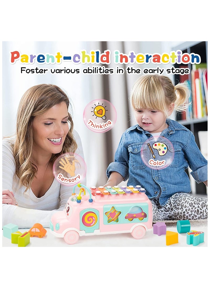 HUANGER Baby Toy 12-18 Months,Bus Xylophone for Kids Toy, Baby Toys for 1 Year Old Boys and Girls with Building Blocks, Musical Toys for Toddlers 1-3, Early Educational Toys for Festival  - Image 5