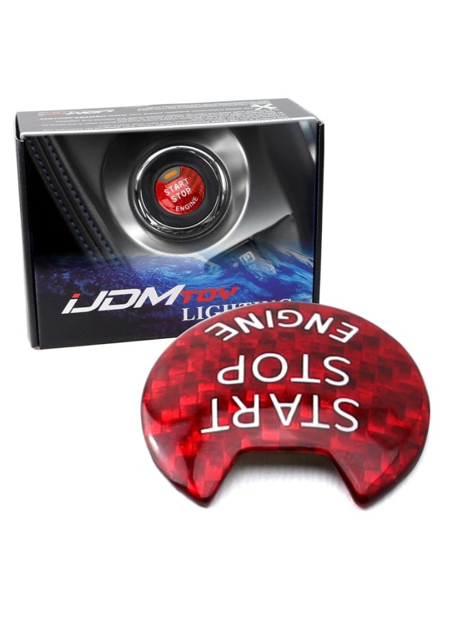 7Cylinder Push Start Button Cover Compatible with Nissan Altima, Maxima, Pathfinder, Titan, Murano, Infiniti Q50, Q60, QX60 - Red. - Image 1