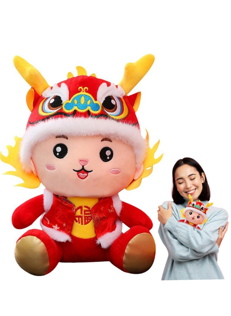SYOSI Dragon Plush Toy 2024 Chinese New Year Dragon Toy Chinese Dragon Stuffed Animals Plush 7.9inch Zodiac Sitting Embroidered PP Cotton Chinese New Year Gift for Spring Festival Lunar Year Decorations - Image 5