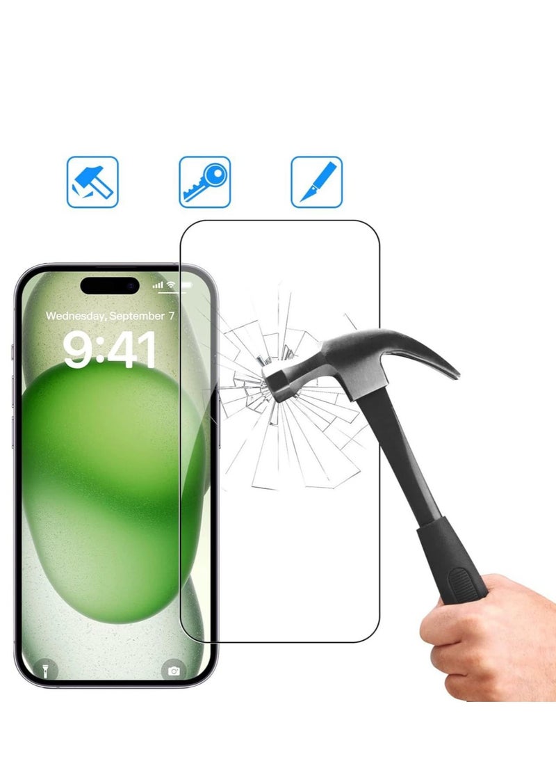iPhone 16 Plus 9H Tempered Glass Screen Protector, 3-Pack, Ultra Clear, Scratch Resistant, Anti-Fingerprint, Case-Friendly, Includes Installation Tools - Image 3