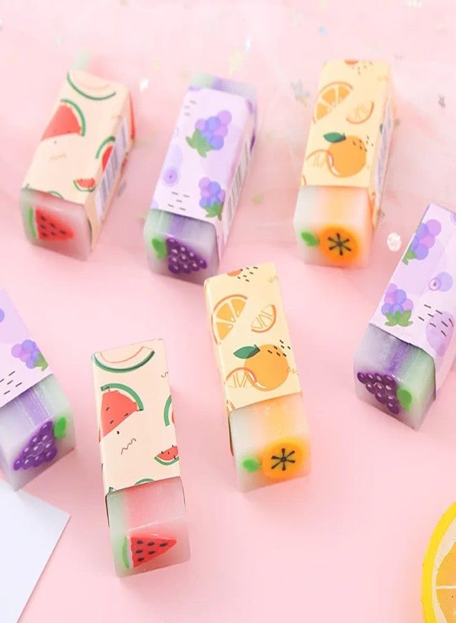APCATIO Fruit Pattern Scented Soft Rubber Erasers | Creative Design, Flexible & Durable, Paper-Safe, Non-Toxic Erasers for School, Children, Students, Artists & Toddlers (10) - Image 4