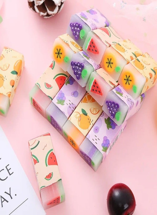 APCATIO Fruit Pattern Scented Soft Rubber Erasers | Creative Design, Flexible & Durable, Paper-Safe, Non-Toxic Erasers for School, Children, Students, Artists & Toddlers (10) - Image 2