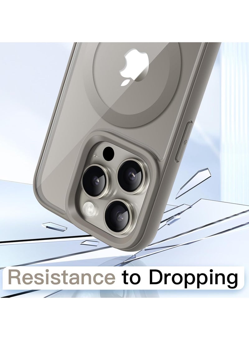 Denx Magnetic Case for iPhone 13 Pro Max Case, Compatible with MagSafe, Plating Luxury Cover, Clear Soft TPU Shockproof Protective Phone Case, (Natural Titanium)  - Image 3