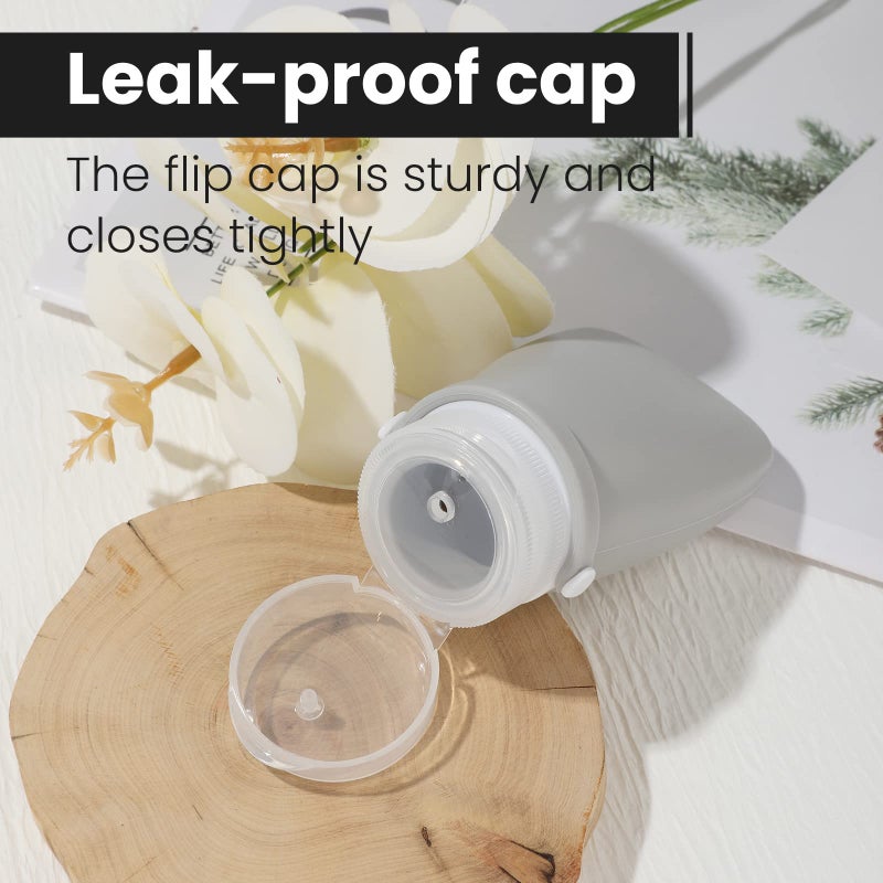 RONRONS Silicone Travel Bottles, 2oz Leak Proof Salad Container for Lunch, Travel Bottles for Toiletries TSA Approved Container for Shampoo Conditioner (2 Pieces) - Image 3