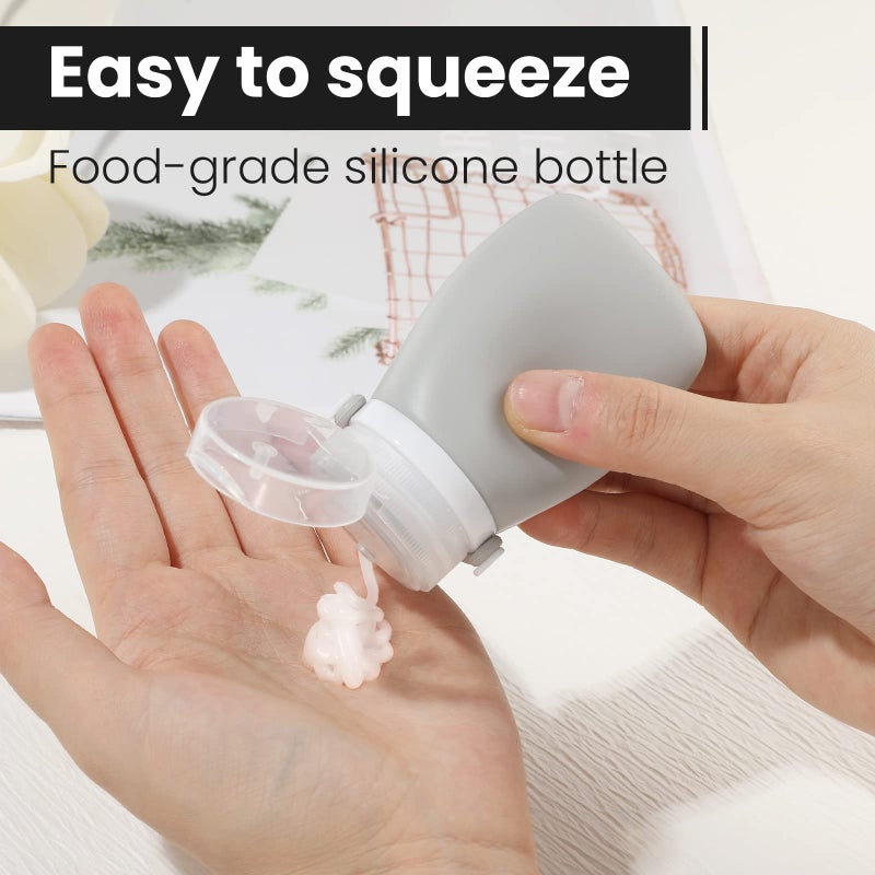 RONRONS Silicone Travel Bottles, 2oz Leak Proof Salad Container for Lunch, Travel Bottles for Toiletries TSA Approved Container for Shampoo Conditioner (2 Pieces) - Image 5