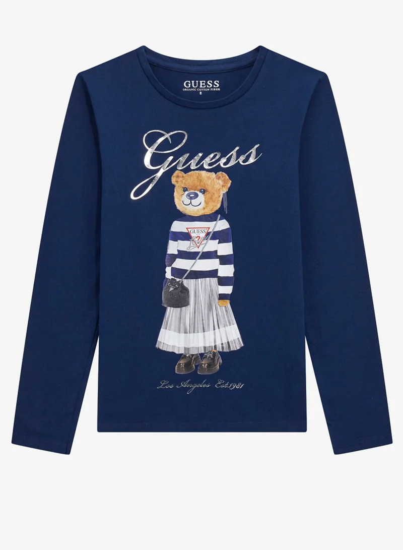GUESS Kids Slogan Crew neck T-Shirt