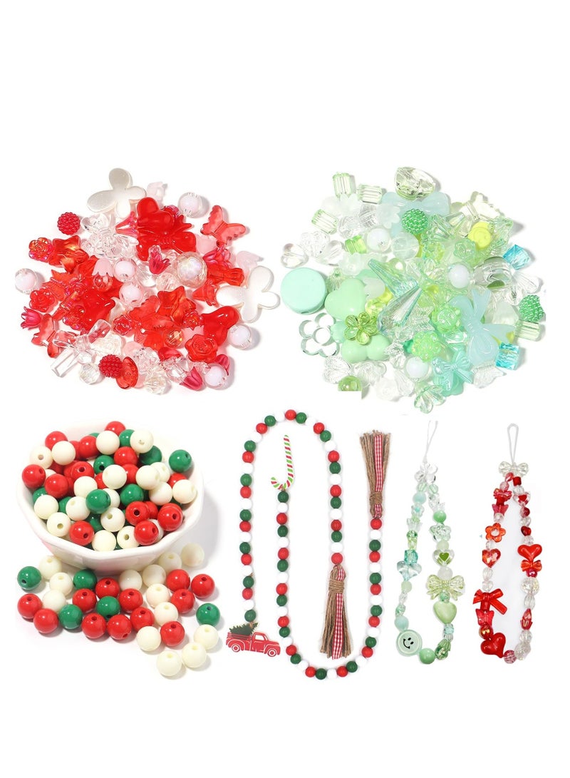 SYOSI 90~150 Acrylic Beads for Jewelry Making, Colorful Assorted Beads Cute Kawaii Aesthetic Beads for Bracelets Making Flower Butterfly Beads Bulk Necklaces DIY Mobile Phone Chains, Three Colors - Image 1