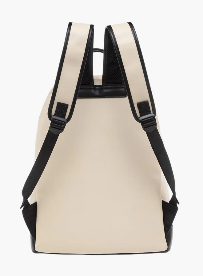 Lee Cooper Solid Backpack with Adjustable Straps and Zip Closure - 31x16x41 cm