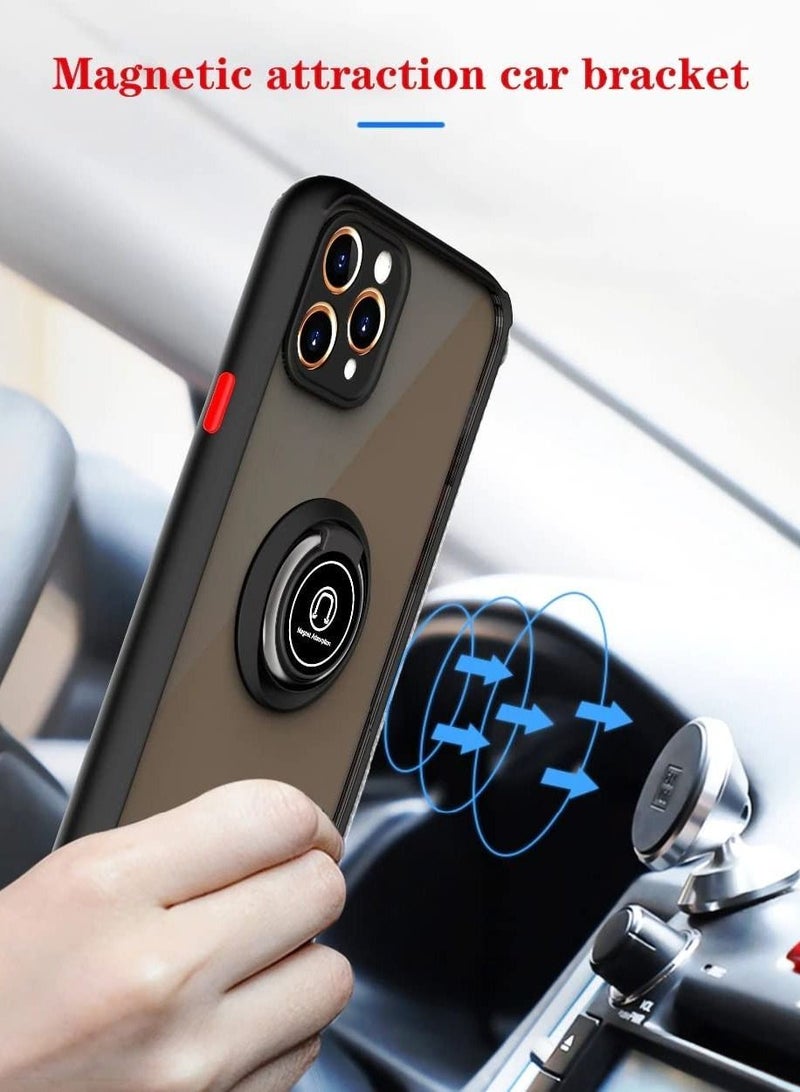 Iphone 12 Pro Case, Military Grade Heavy Duty Protection Phone Case Drop Tested Cover with Magnetic Ring Kickstand for Iphone 12 Pro Black - Image 2