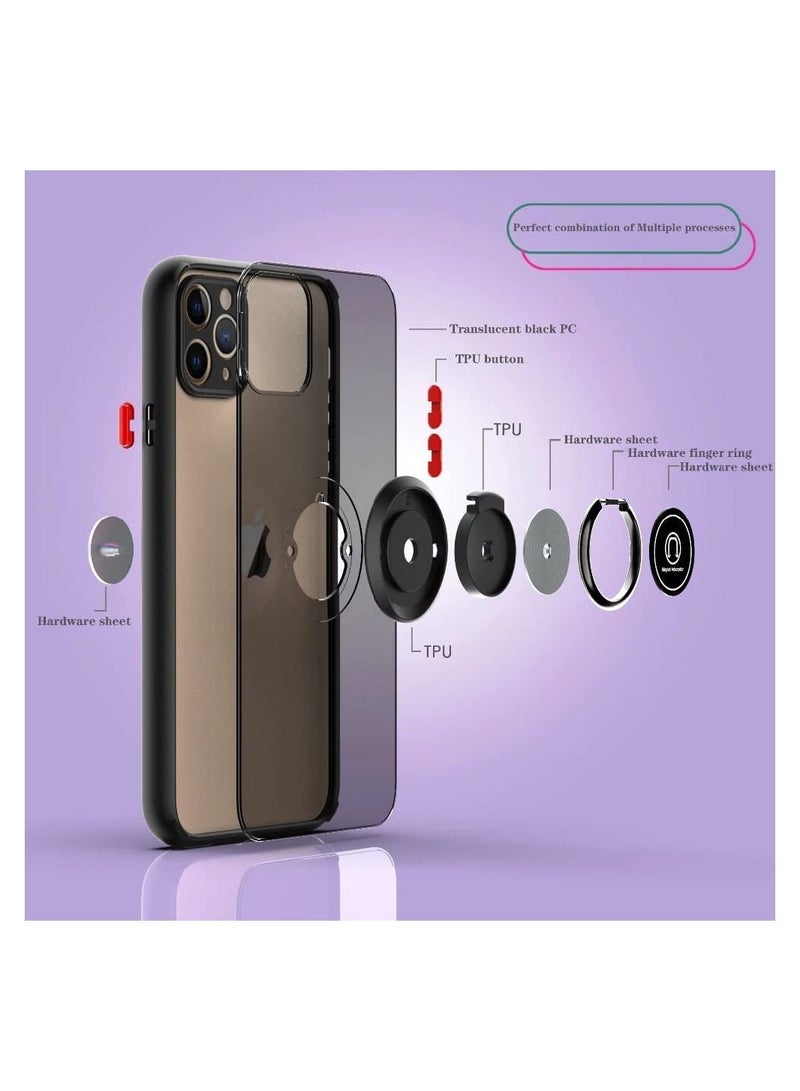 Iphone 12 Pro Case, Military Grade Heavy Duty Protection Phone Case Drop Tested Cover with Magnetic Ring Kickstand for Iphone 12 Pro Black - Image 3