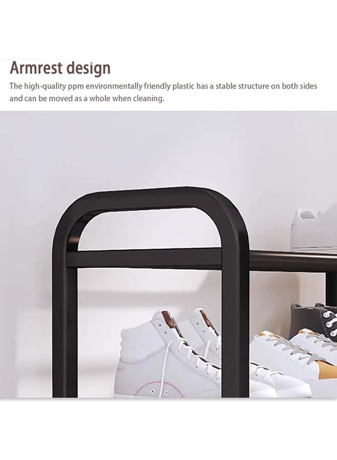 Generic 5 Tier Shoe Rack,Metal Shoe Organizer, Shoe Shelf, 20-25 Pairs Shoe Holder, Widen Free Standing Shoe Storage for Big Size & High Heels (Black)  - Image 5