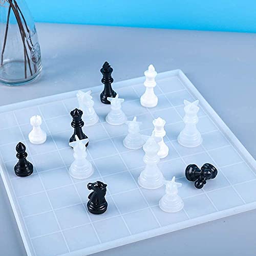 RESINWORLD Chess Set - Large 12 Inch Checkers Board Mold & Full Size 3D Silicone Chess Piece Mold for Epoxy Resin - Image 3