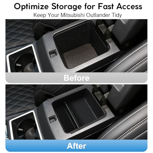 KIMCARLEY Center Console Organizer Tray for Mitsubishi Outlander 2022-2025 2026 Accessories (NOT for Outlander Sport), Armrest Storage Box Insert Tray with Non-Slip Smooth Silicone Liners Car Organizer - Image 3