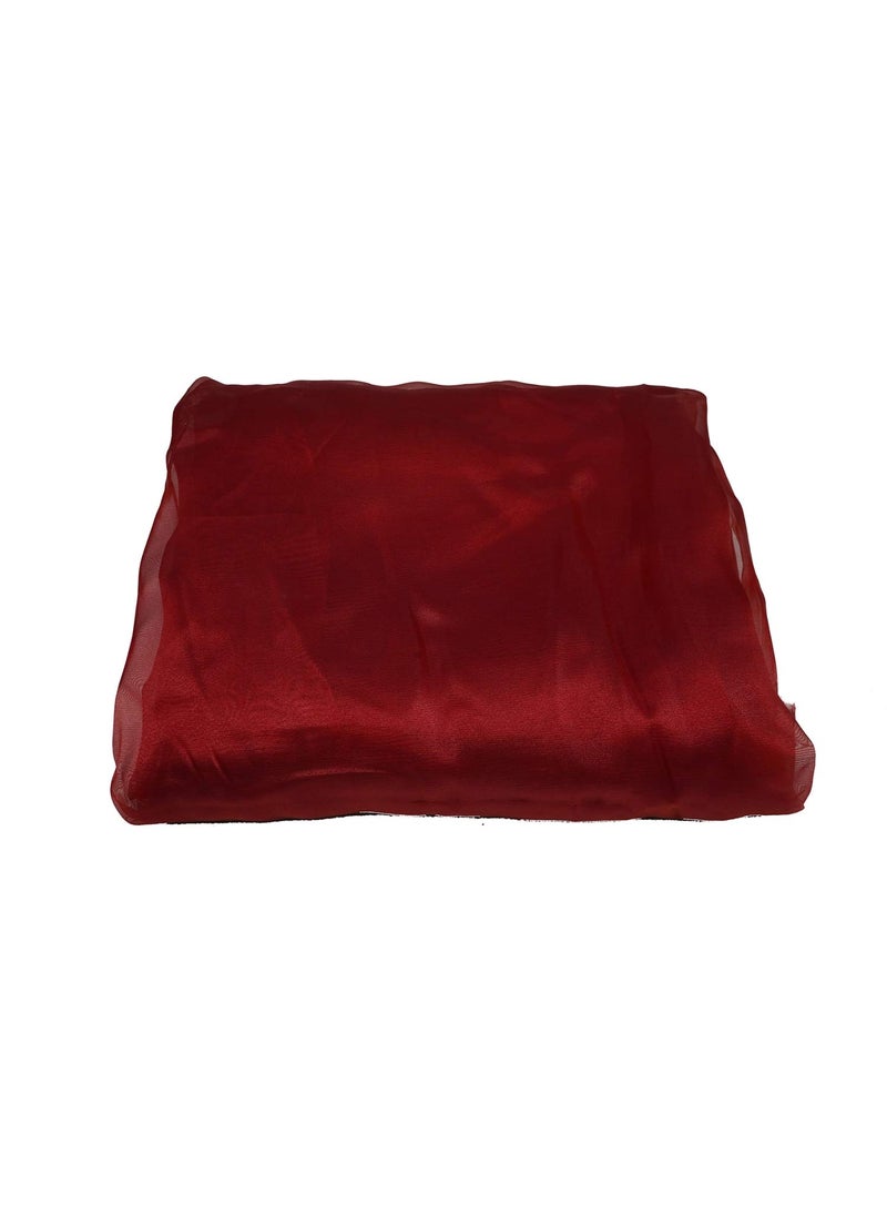 Pehnava Fab studio - Pehnava Fab Studio Tissue Organza Fabric for Dress Cloth Material for Use in Fancy Garments Making Frocks GownsDresses and Also Wrapping Party Wedding DecorationsDark Red2 Meter - Image 1