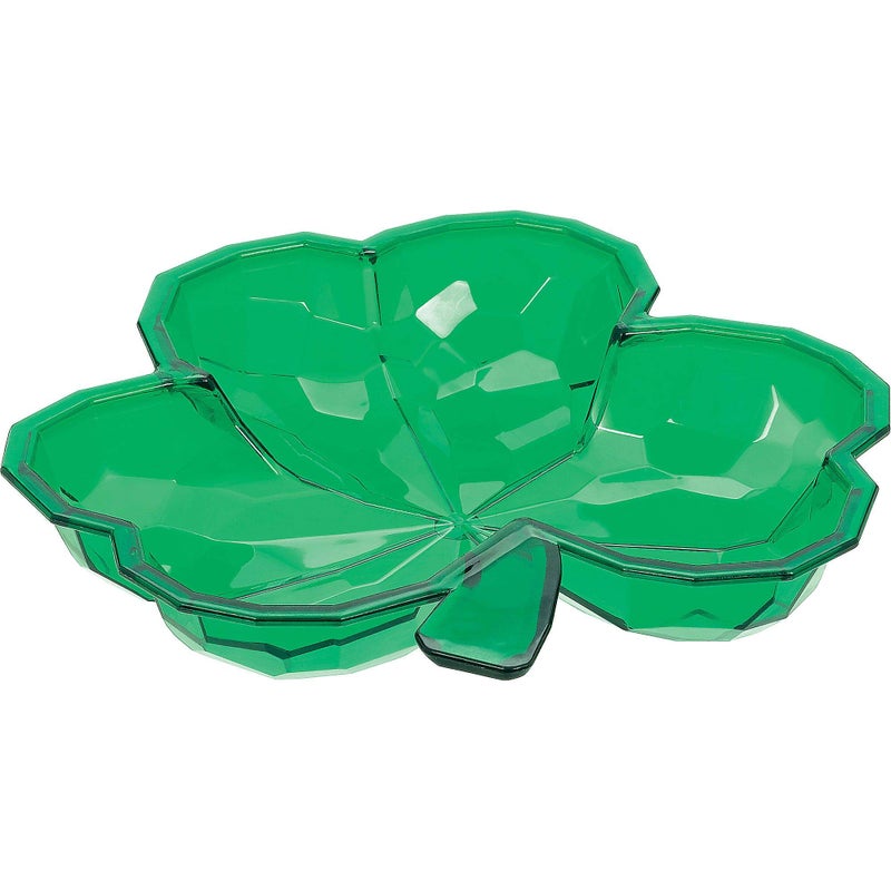 Amscan Green St. Patrick's Day Plastic Shamrock Small Bowl - 8.5"" x 8.5"" (1 Count) - Perfect for Irish Themed Parties & Festive Celebrations