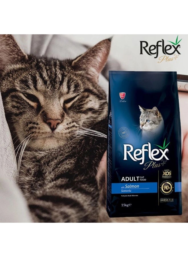 ريفليكس طعام ريفلكس بلس للعناية بالبشرة للقطط البالغة مع سمك السلمون 1.5kg - Image 2