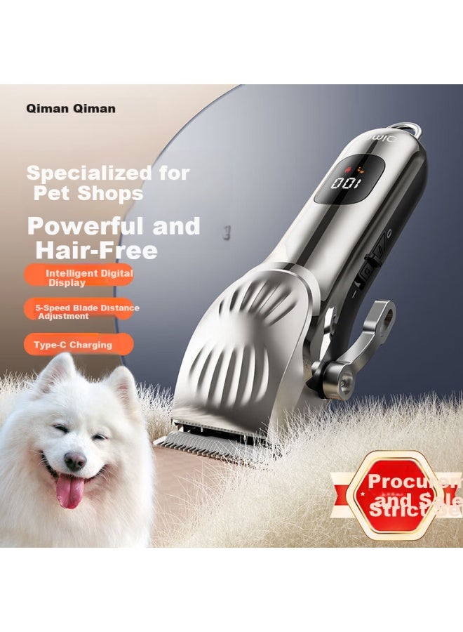Qiman Pet Hair Clipper, Dog Electric Trimmer, Grooming Tool, Hair Shaver, Pet Beauty Styling, Cat Hair Clipper, Qm200B - Image 1