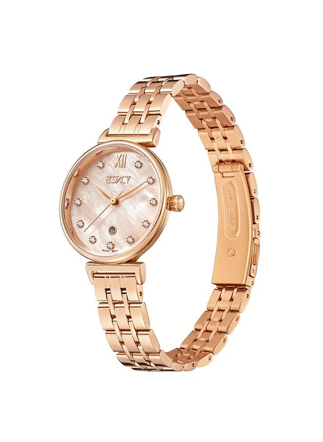 إكستاسي Ecstacy E23506-RBKMK Women's Analog Display Watch & Stainless Steel Strap Two Tone Rose Gold