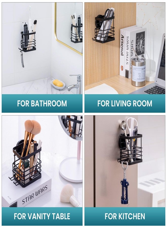 TAILI Patented Suction Cup Toothbrush Holder, Stainless Steel Anti-puddling Shower Toothbrush Holder, No Drilling Removable Organizer for Bathroom Toothpaste, Razor, Kitchen and Office Items, Black - Image 3