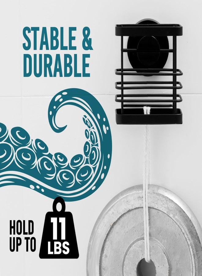 TAILI Patented Suction Cup Toothbrush Holder, Stainless Steel Anti-puddling Shower Toothbrush Holder, No Drilling Removable Organizer for Bathroom Toothpaste, Razor, Kitchen and Office Items, Black - Image 4