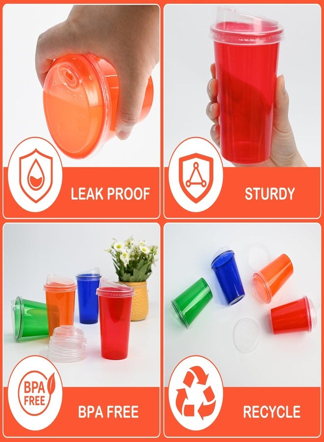 EcoDispose 12 oz Kids Cups, 20 Count Plastic Spill Proof Party Cups, BPA-Free, Assorted 4 Colors for Party, Picnic,Travel & Home Use (20 Pack) - Image 3