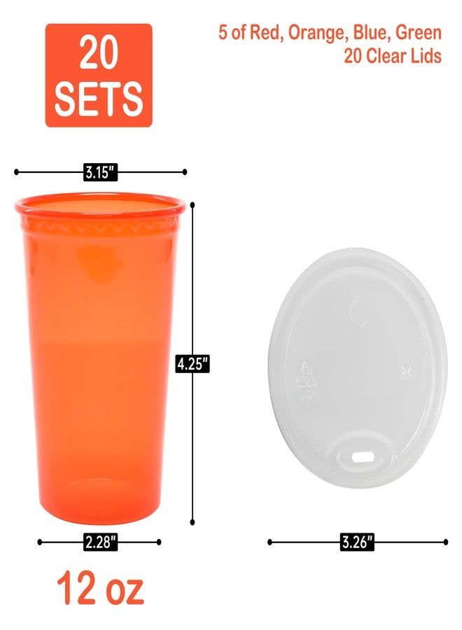 EcoDispose 12 oz Kids Cups, 20 Count Plastic Spill Proof Party Cups, BPA-Free, Assorted 4 Colors for Party, Picnic,Travel & Home Use (20 Pack) - Image 2