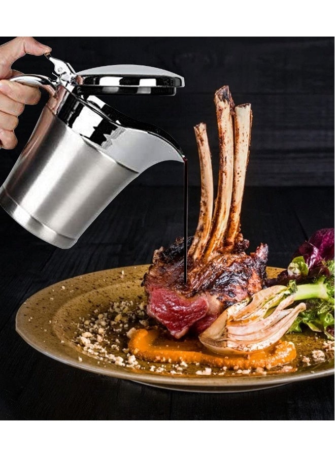 Stainless Steel Insulated Gravy Pot 450ml Perfect for Sauces Custard and Cream Serving - Image 5
