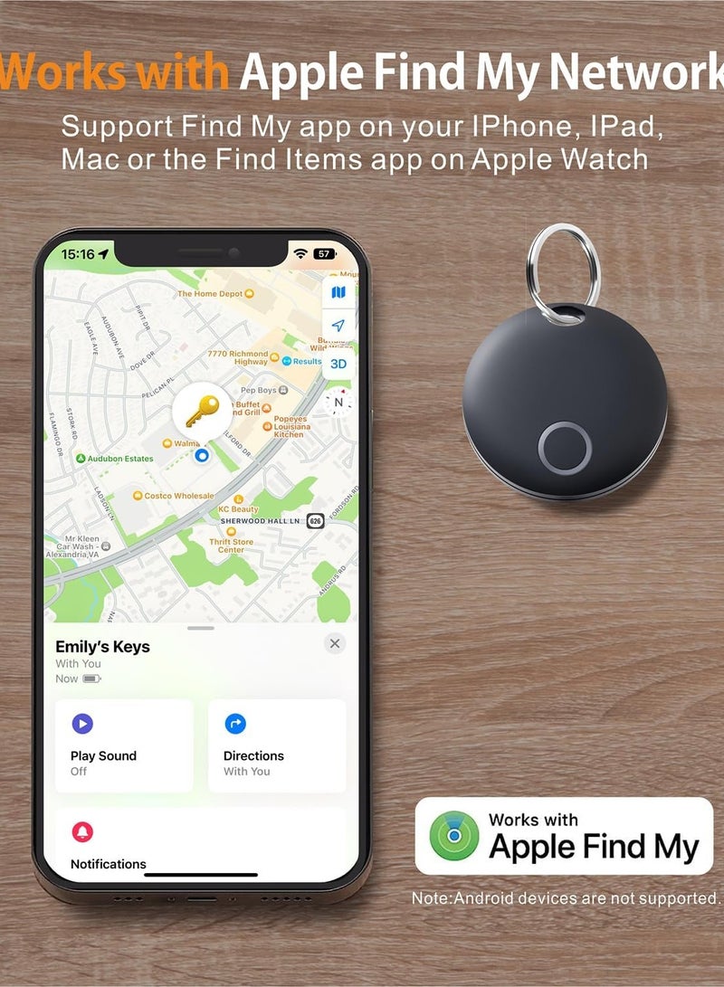 General Key Finder, Bluetooth Luggage Tracker Tag Item Locator for Keys, Wallet, Suitcase and More, Works with Apple Find My (iOS only), IP67 Waterproof, Replaceable Battery, 1 Pack Black  - Image 2