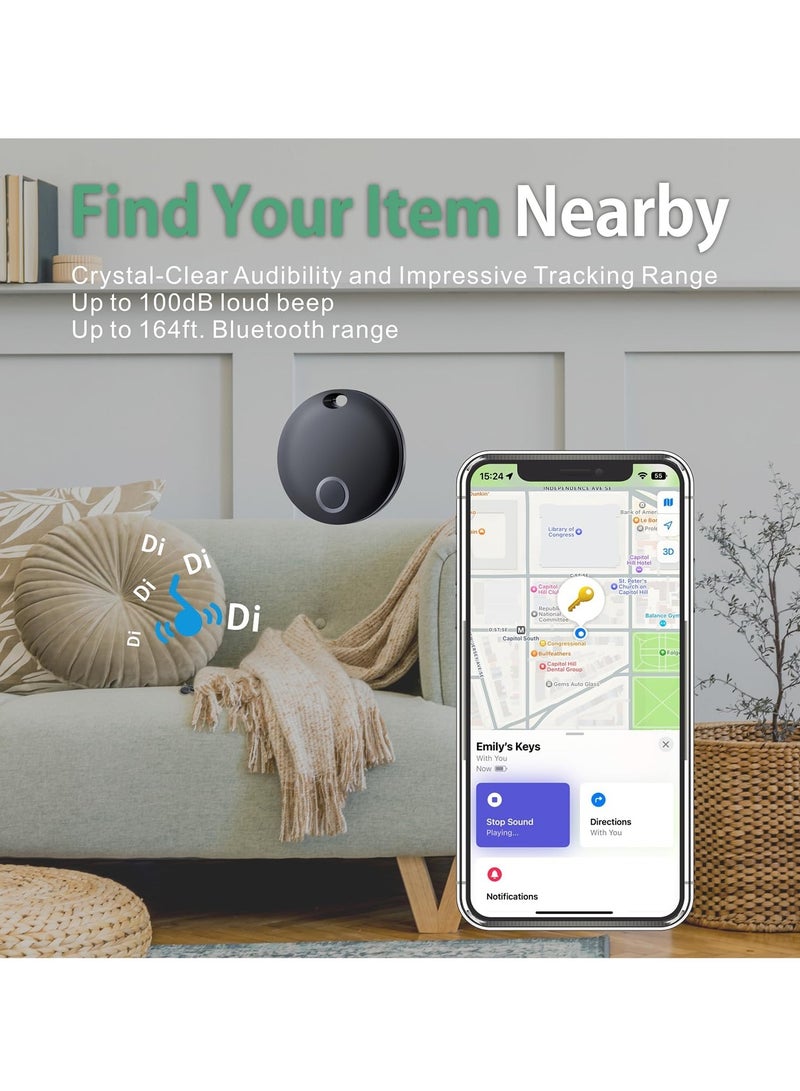 General Key Finder, Bluetooth Luggage Tracker Tag Item Locator for Keys, Wallet, Suitcase and More, Works with Apple Find My (iOS only), IP67 Waterproof, Replaceable Battery, 1 Pack Black  - Image 4