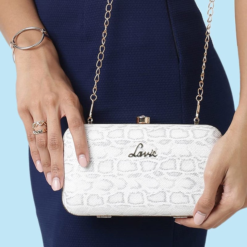 Lavie Women's Blink Framed Clutch Silver Ladies Purse Handbag - Image 2
