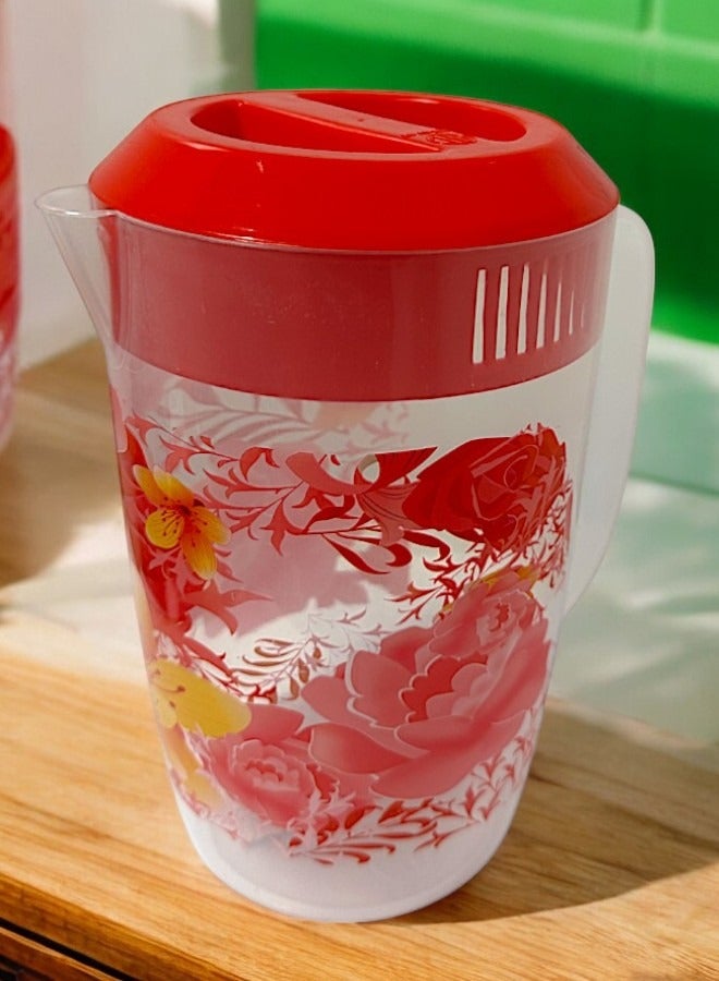 Yolo Plastic Water Jug 2 Liters, Printed- Sweety Red - Image 2